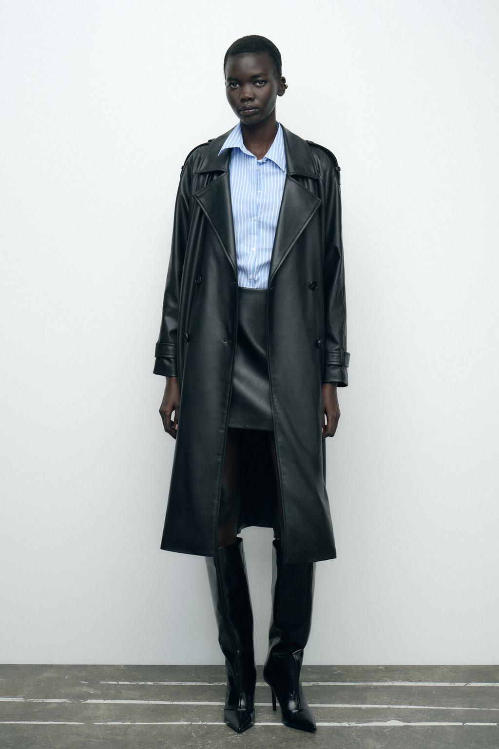 LEATHER TRENCH COAT