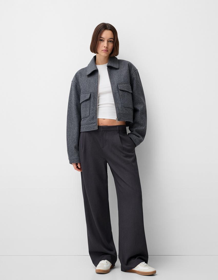 LOW-RISE BAGGY TROUSERS