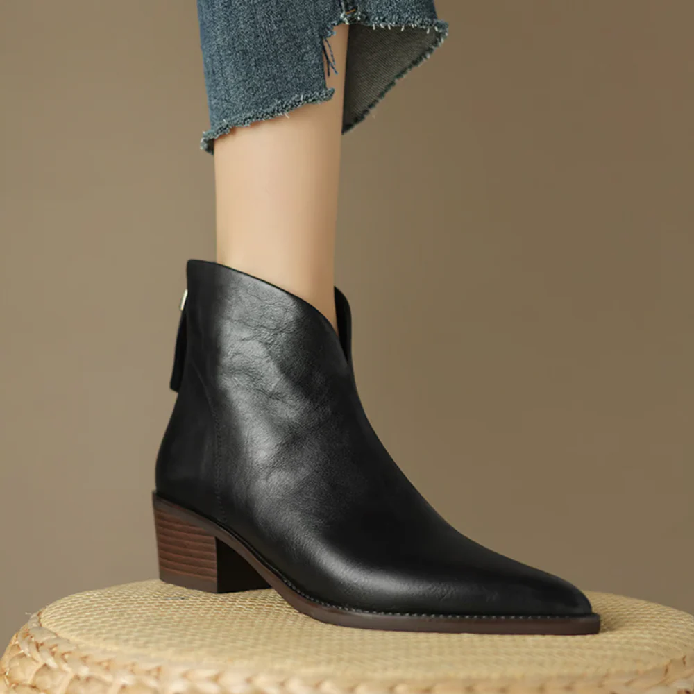 Camille | Luxury Low-Heeled Ankle Boots