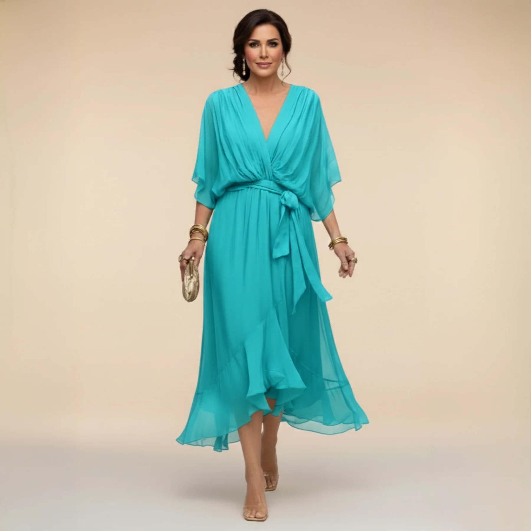 Monica - Chiffon V-Neck Dress