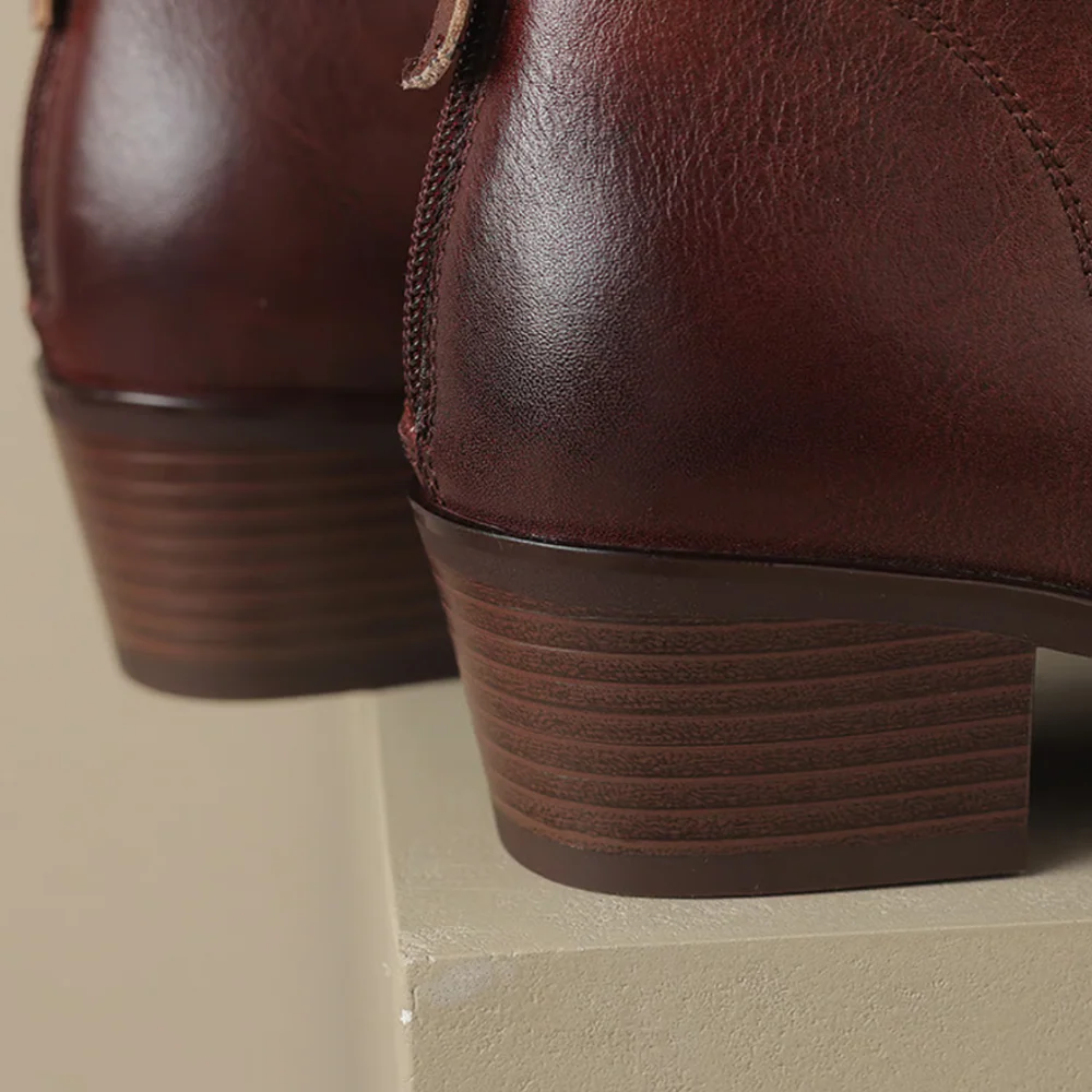 Camille | Luxury Low-Heeled Ankle Boots