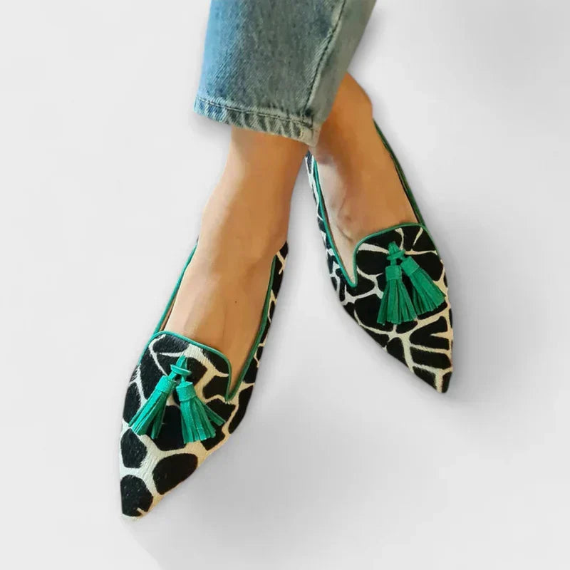 ZELVIA | TASSEL PRINT LOAFERS