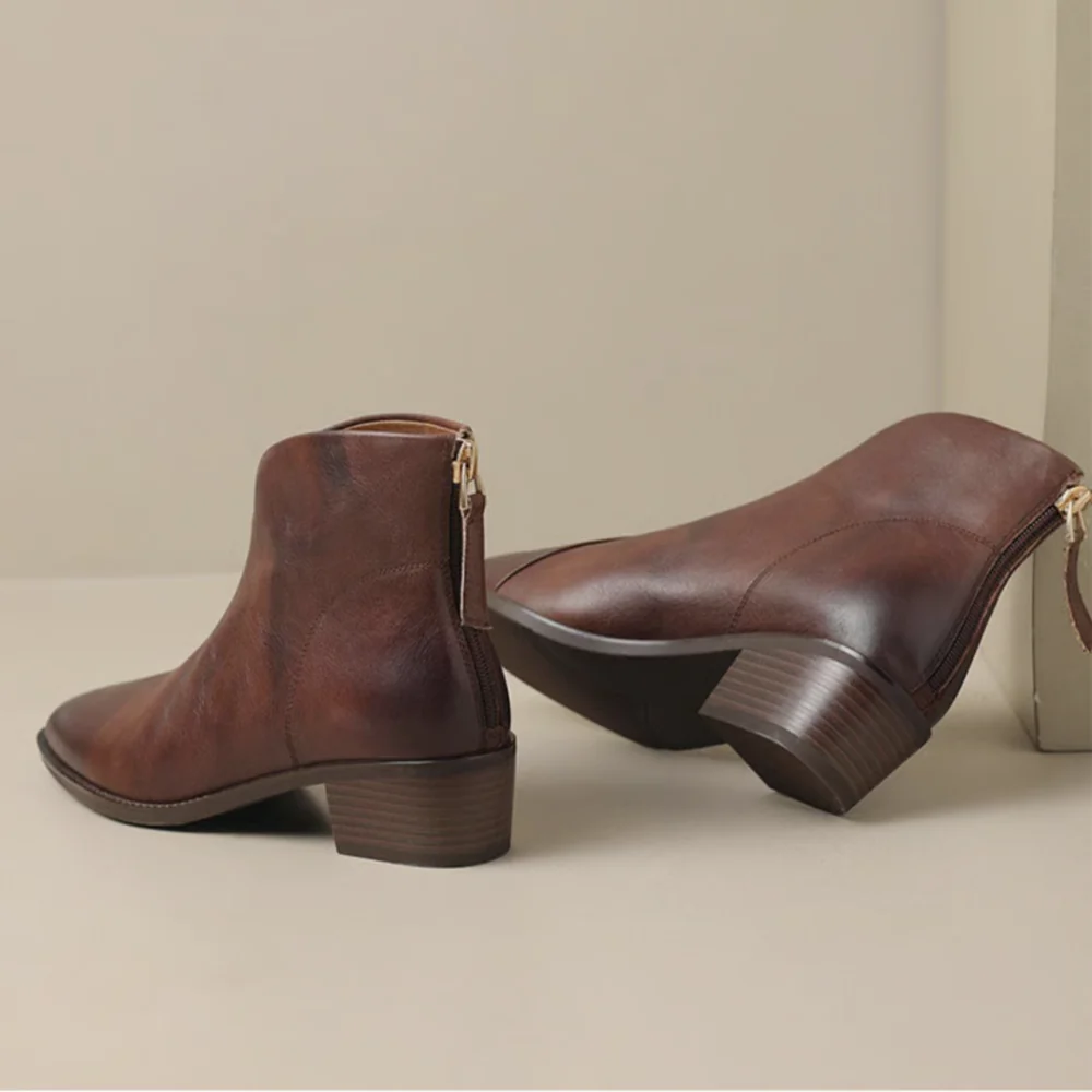 Camille | Luxury Low-Heeled Ankle Boots