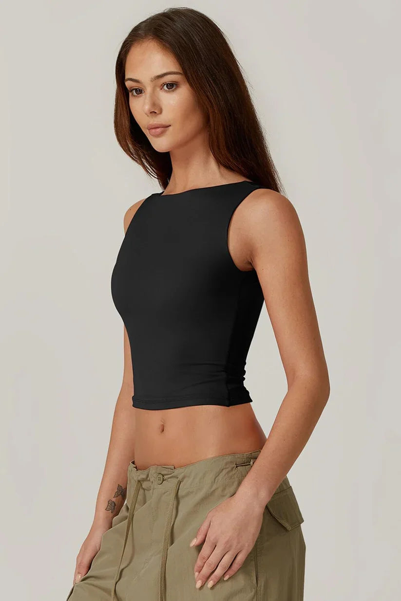 OPEN BACK CROP TOP