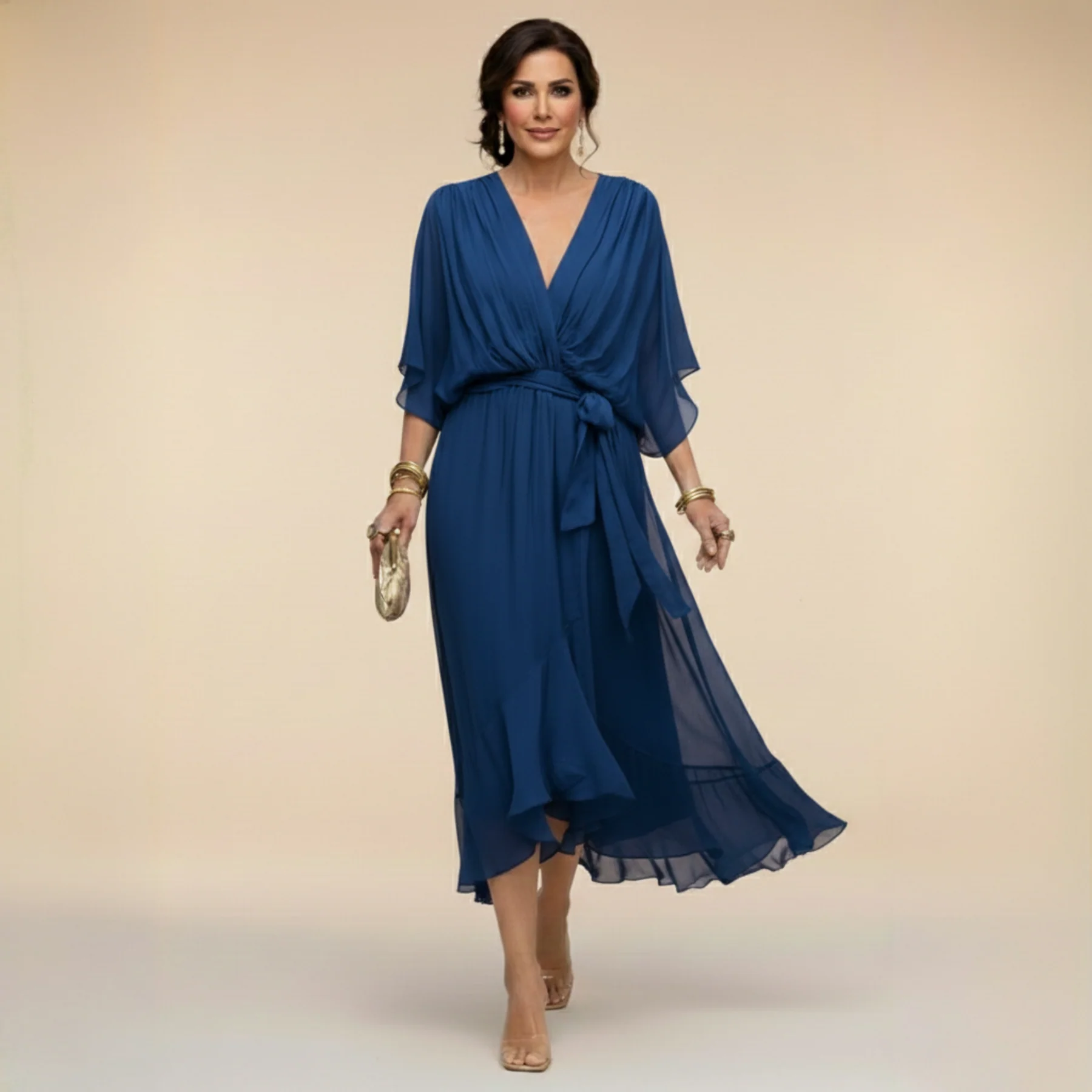 Monica - Chiffon V-Neck Dress