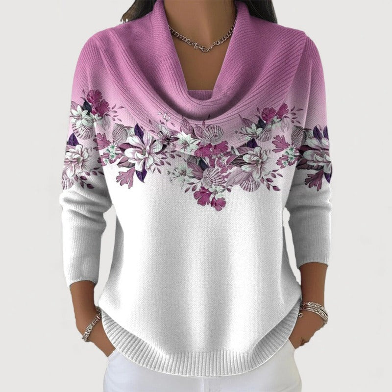 SERELIA | FLORAL KNIT SWEATER