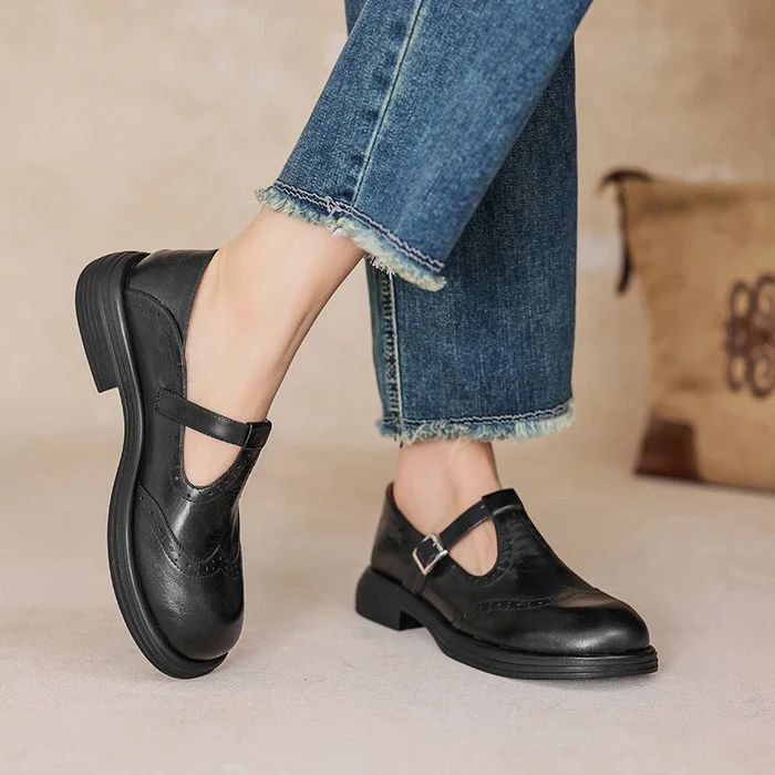 Marie - Elegant Leather Mary Janes