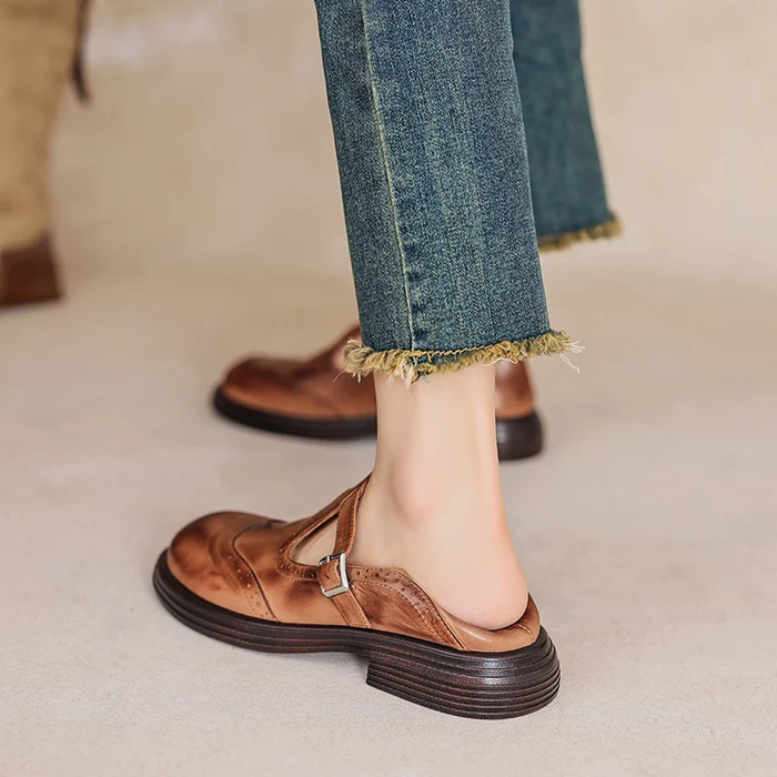 Marie - Elegant Leather Mary Janes