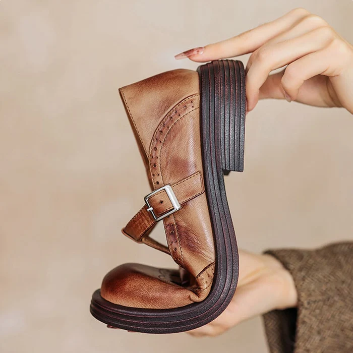 Marie - Elegant Leather Mary Janes