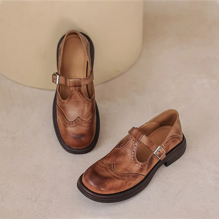 Marie - Elegant Leather Mary Janes