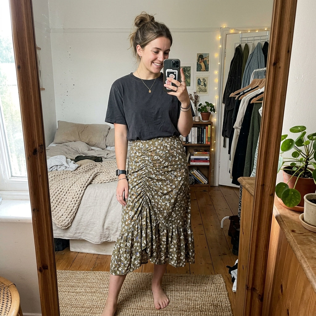 A-Line Midi Skirt