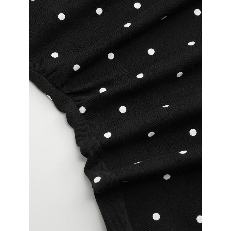 LONG SLEEVE POLKA DRESS