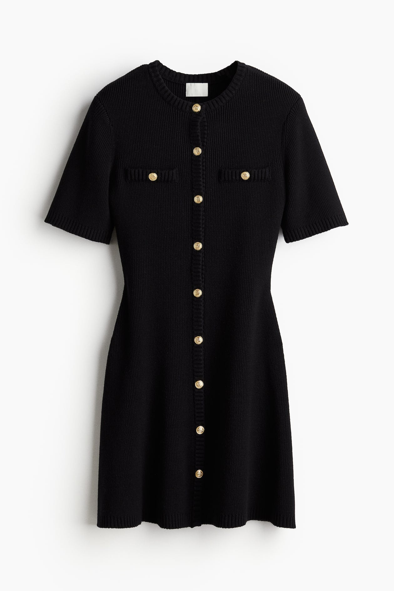 KNIT BUTTON DRESS