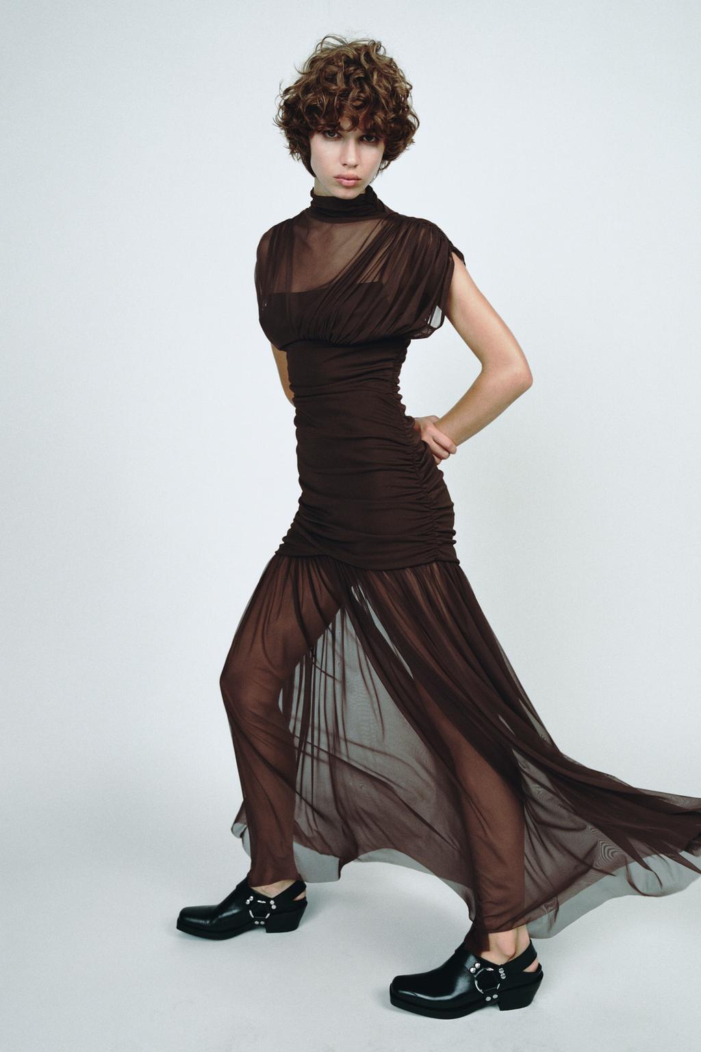 CONTRAST TULLE DRESS