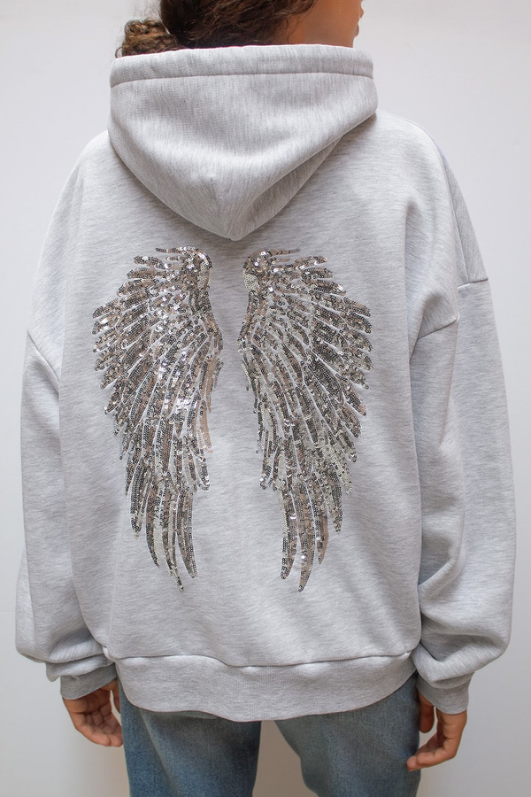 Women's Angel Wing Embellished Hoodie