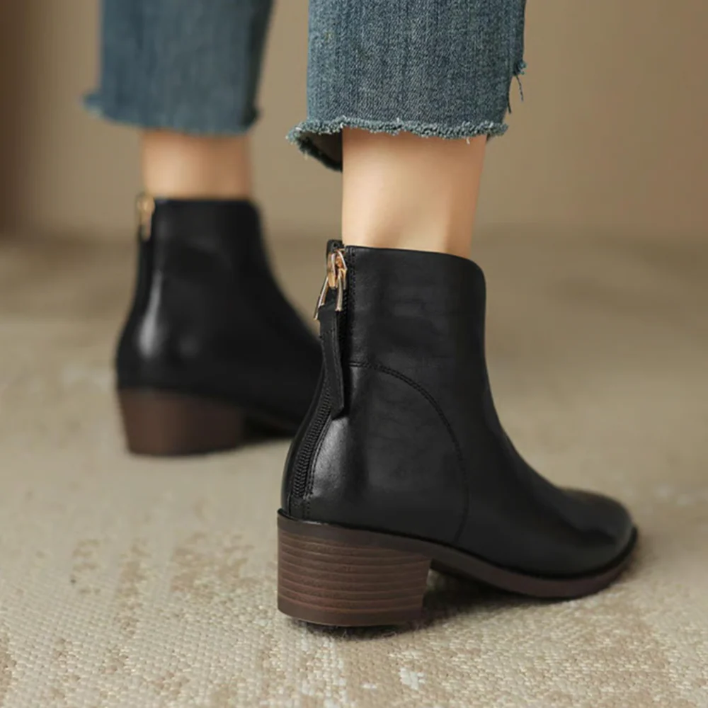 Camille | Luxury Low-Heeled Ankle Boots