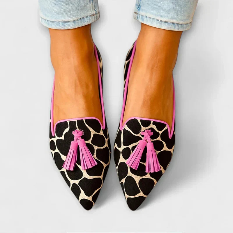 ZELVIA | TASSEL PRINT LOAFERS