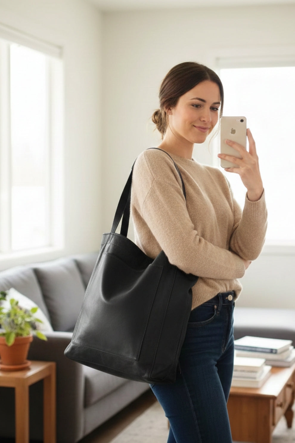 VALLENA | MODERN LEATHER TOTE BAG