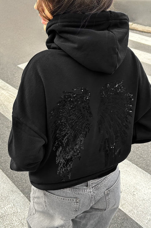 Women's Angel Wing Embellished Hoodie