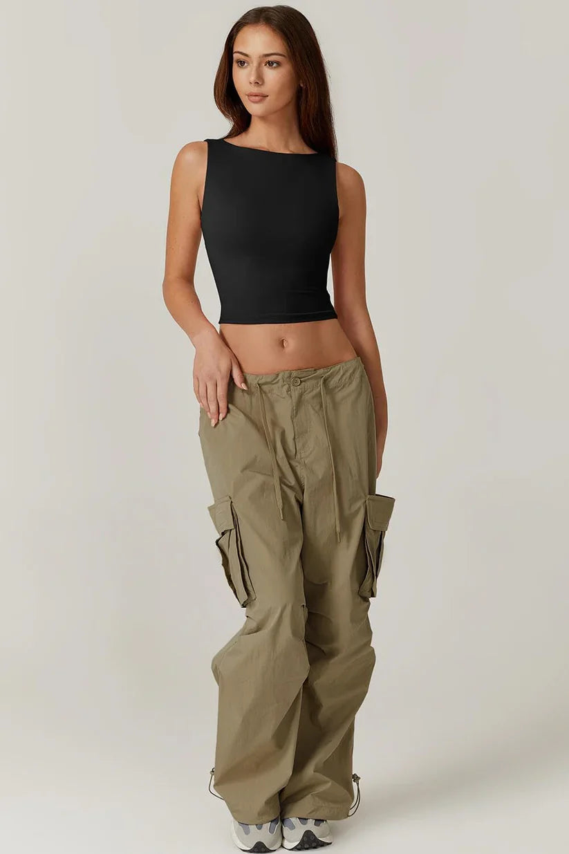 OPEN BACK CROP TOP