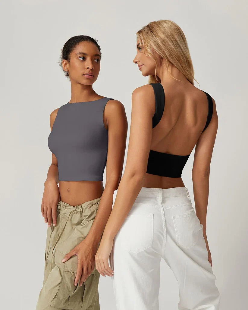 OPEN BACK CROP TOP