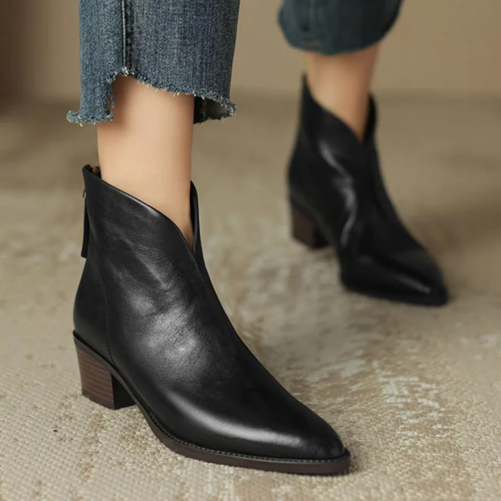 Camille | Luxury Low-Heeled Ankle Boots