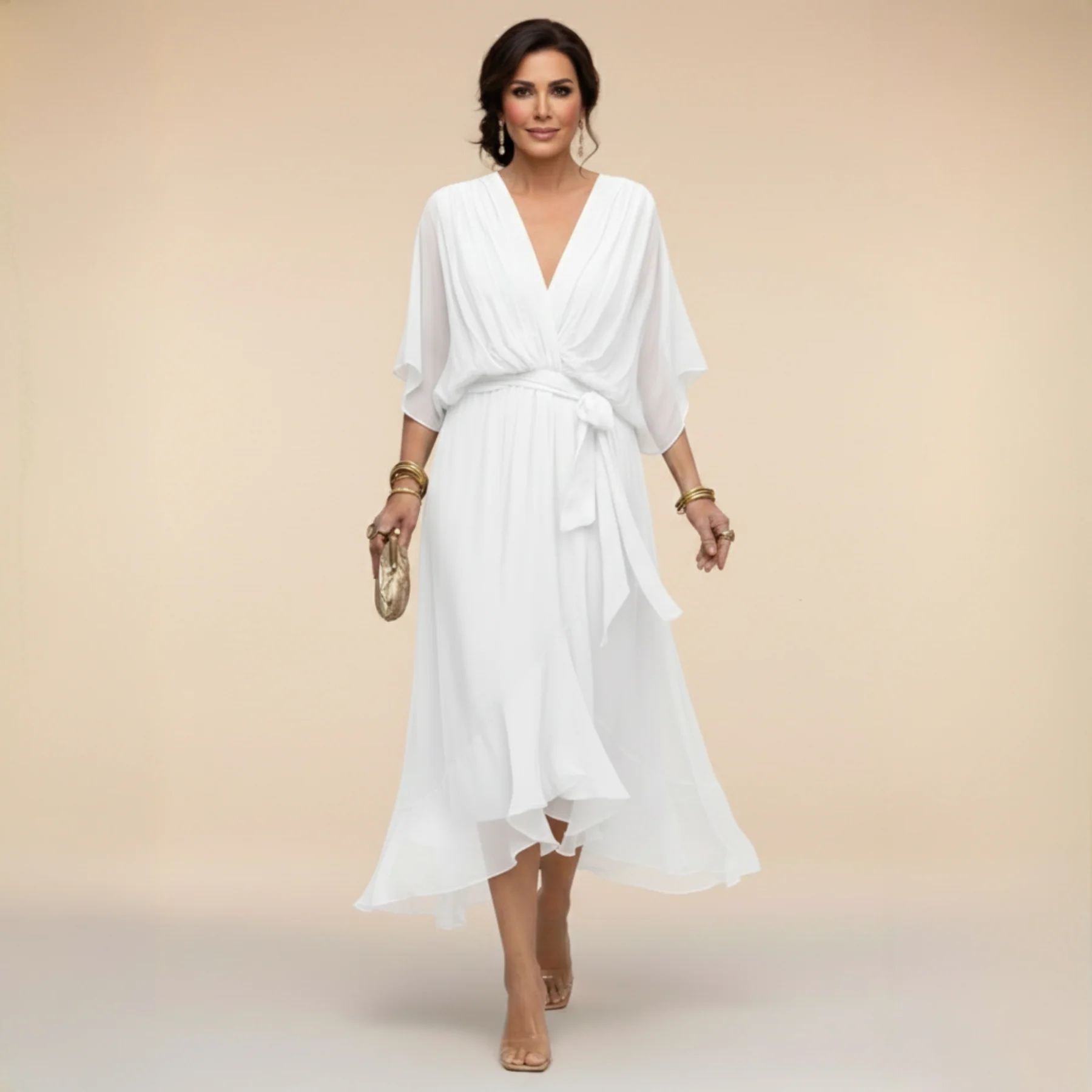 Monica - Chiffon V-Neck Dress