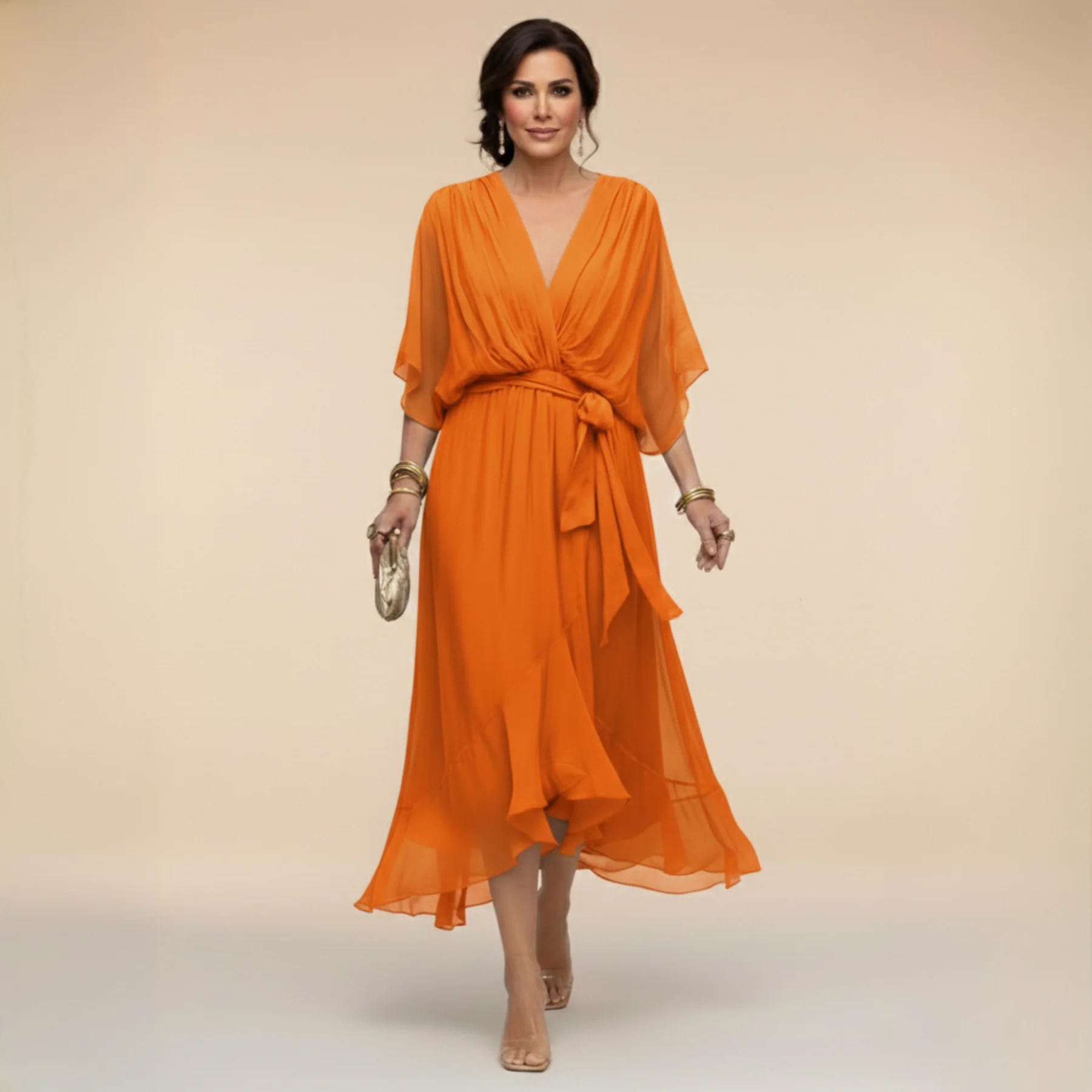 Monica - Chiffon V-Neck Dress