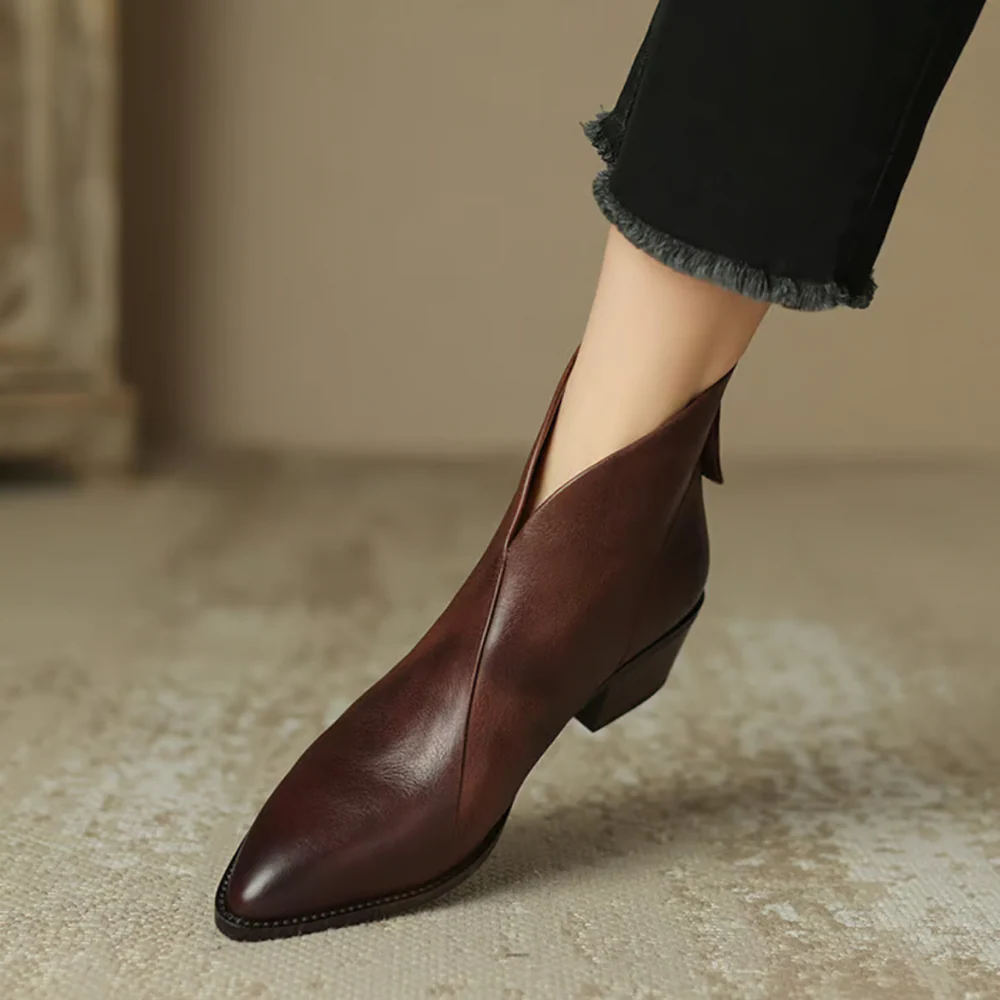 Camille | Luxury Low-Heeled Ankle Boots