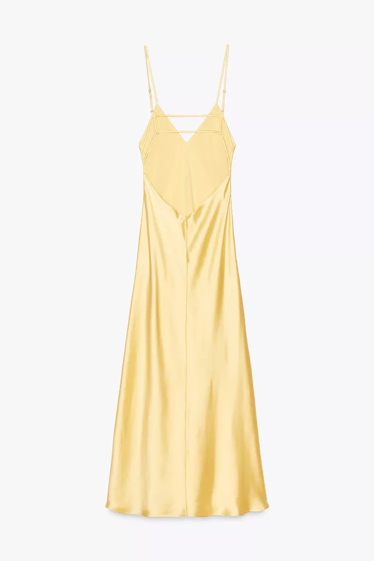 SATIN MIDI DRESS