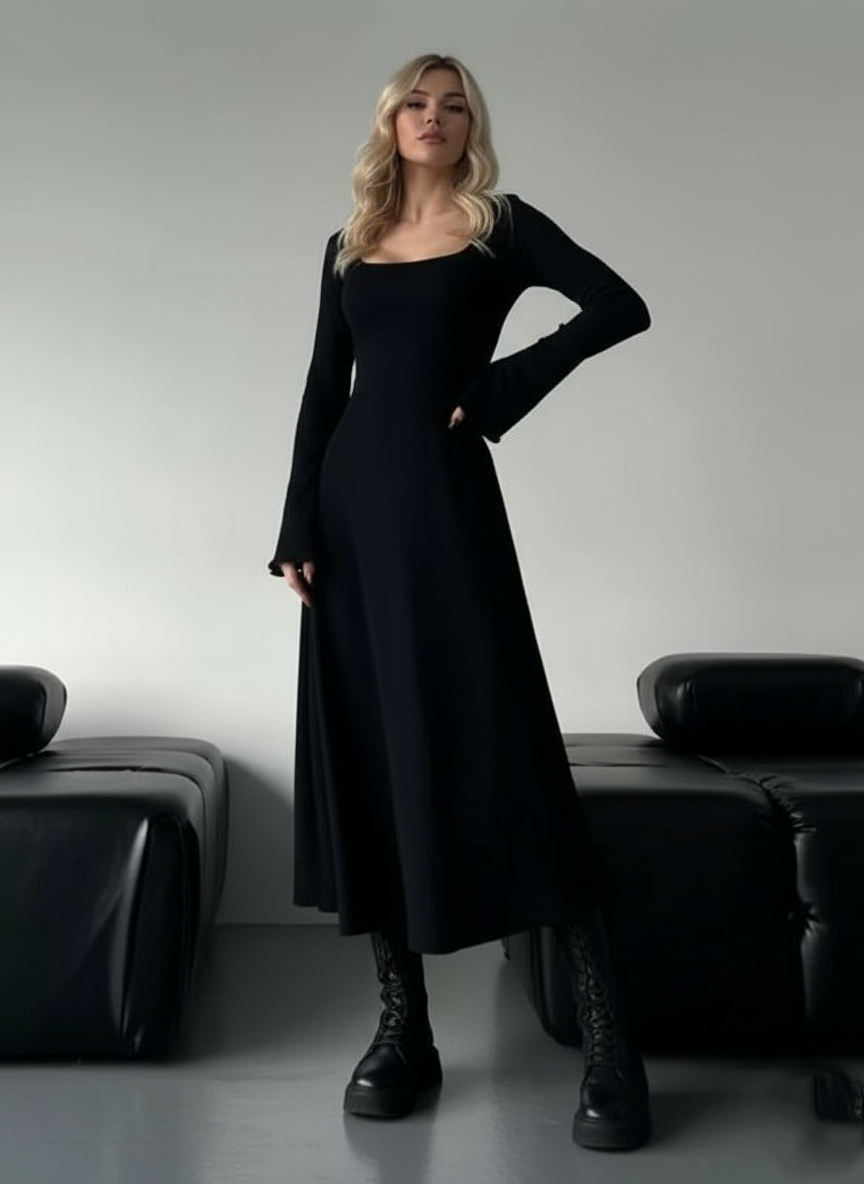 LACE-UP SLEEVE DRESS