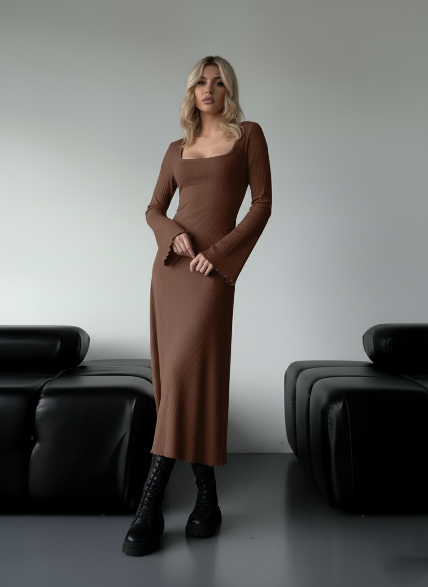 LACE-UP SLEEVE DRESS