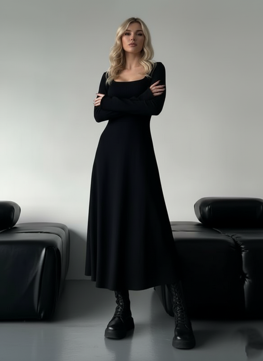 LACE-UP SLEEVE DRESS