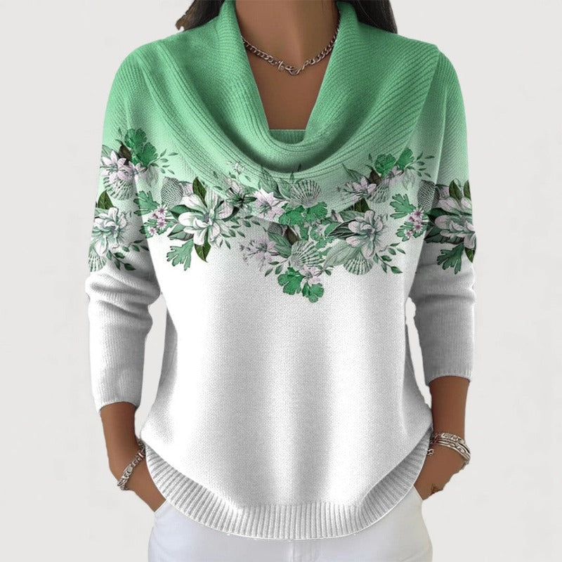 SERELIA | FLORAL KNIT SWEATER