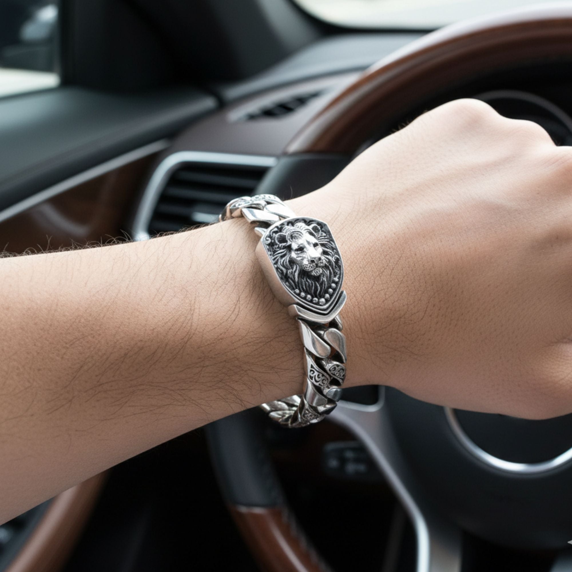 Crowned Guard Silver Bracelet