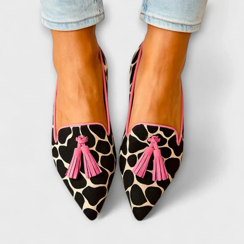 ZELVIA | TASSEL PRINT LOAFERS
