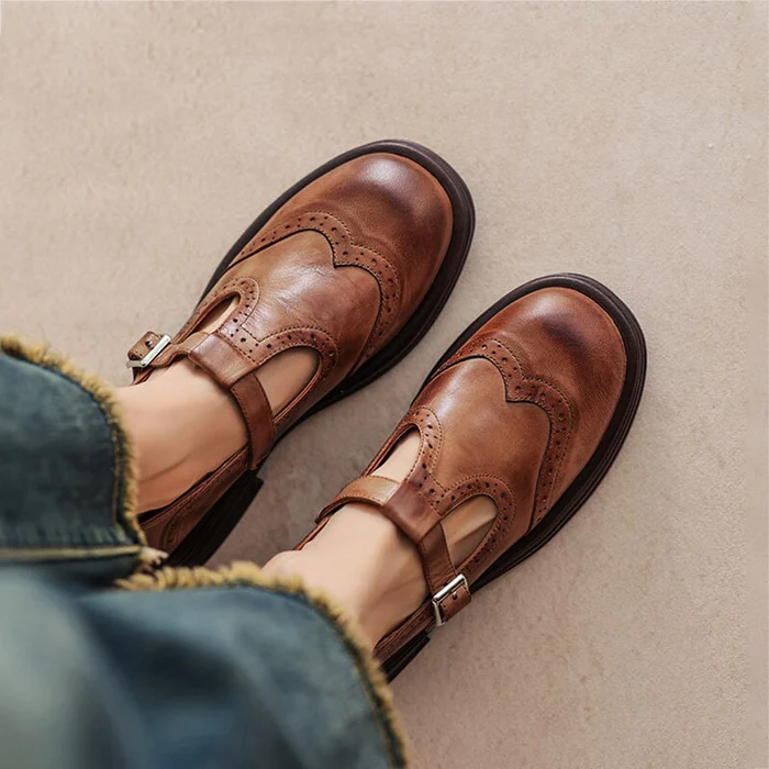 Marie - Elegant Leather Mary Janes