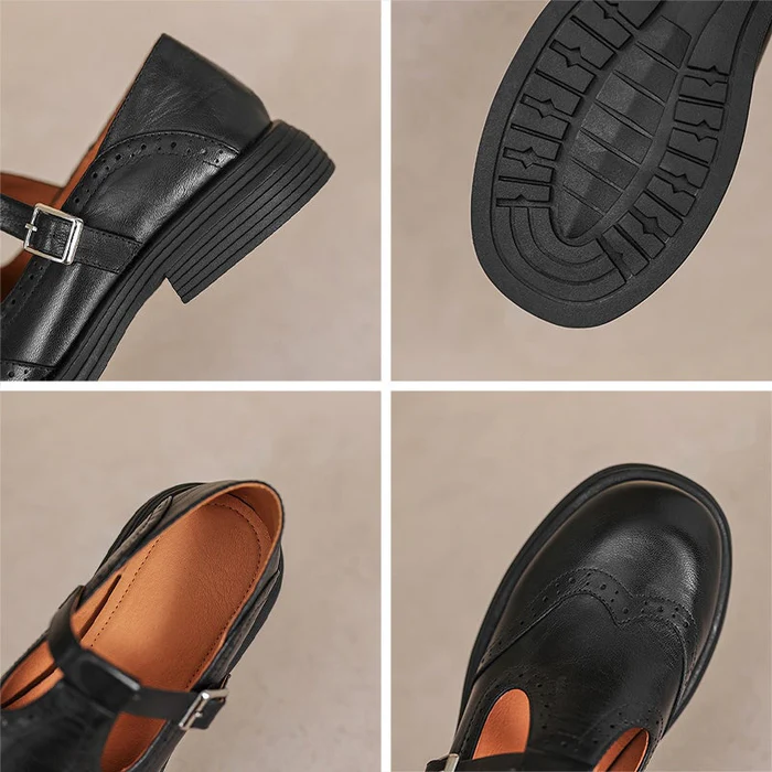 Marie - Elegant Leather Mary Janes