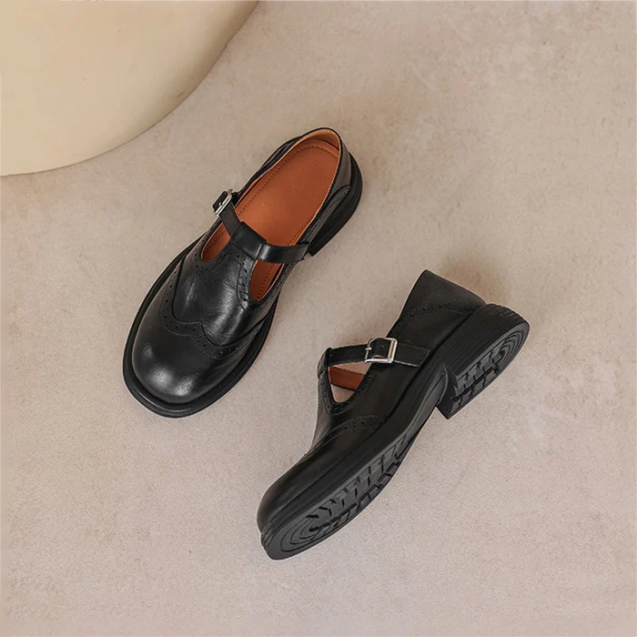 Marie - Elegant Leather Mary Janes